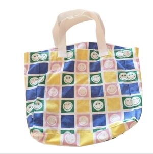 Smileyworld Canvas Bag Colorful Smiley Tote Bag Happy Face Girlie